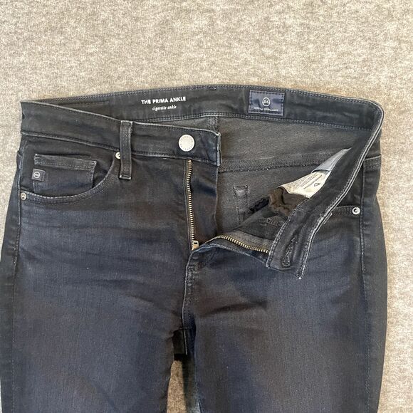 AG Adriano Goldschmied Prima Mid Rise Ankle Cigarette Leg Jeans Super Black 26R - Picture 6 of 16